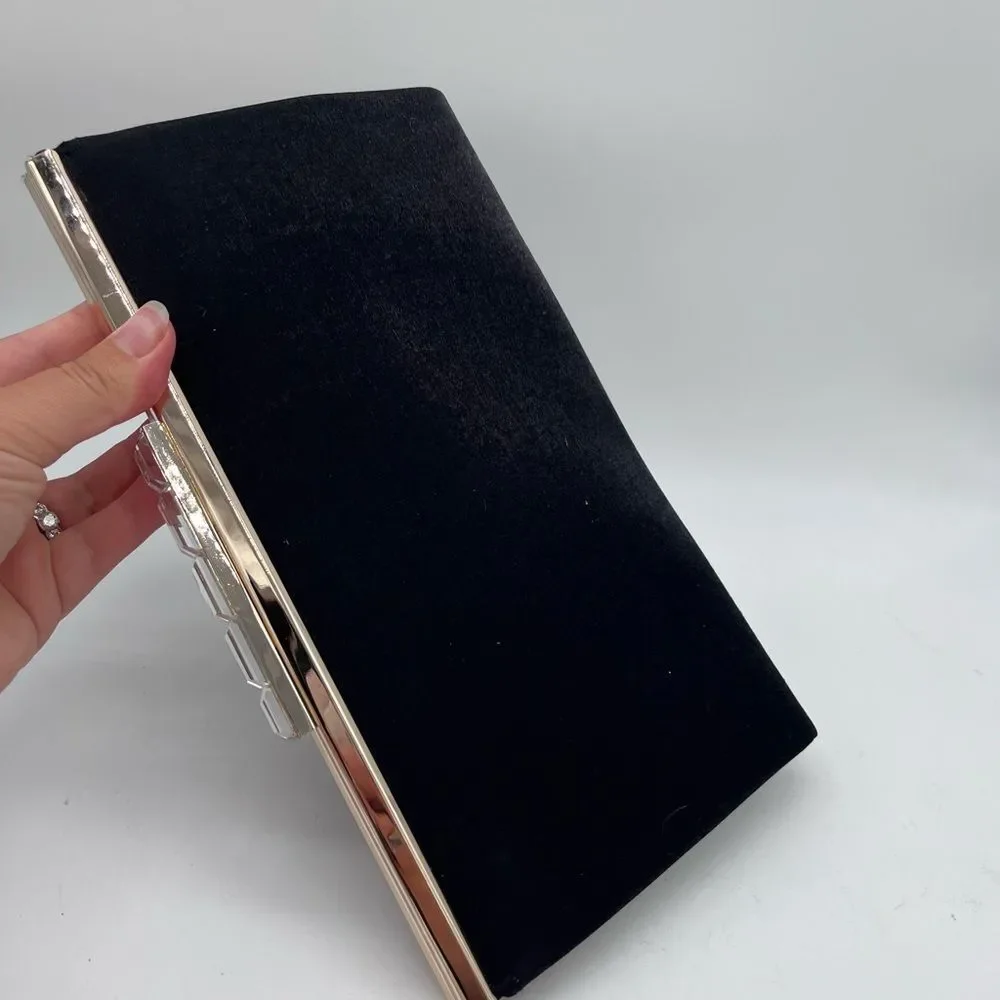 Black Clutch Nordstrom with Gold Chain